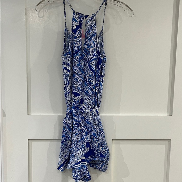 Lilly Pulitzer Blue and White Floral Romper Size Small - Picture 4 of 5